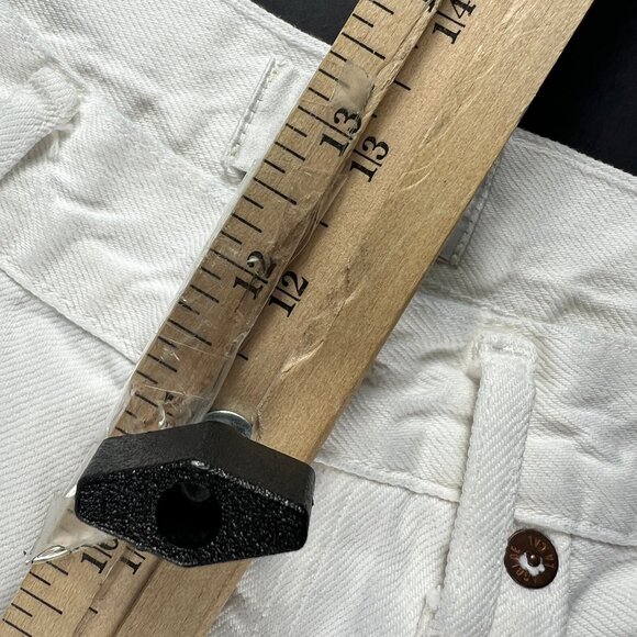 AGOLDE Jean Women 30x29* 90s Mid Rise Loose White Distressed Cotton Denim Tag 27 - Picture 15 of 16